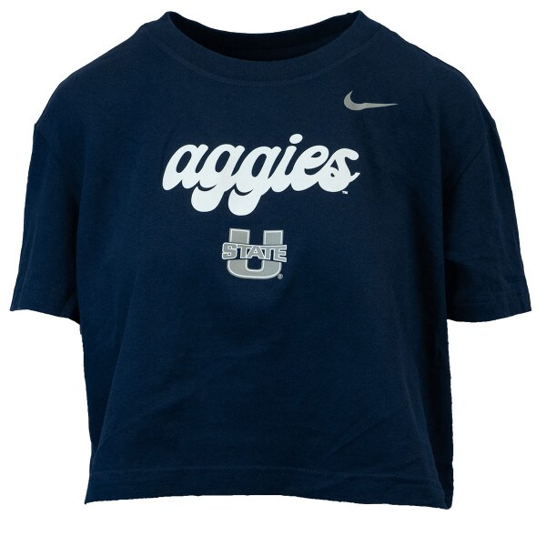 Nike Women's Aggies U-State Navy Cropped T-Shirt